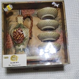 VINTAGE NWT TROPICAL PINEAPPLE 6 PC DIPPING SET